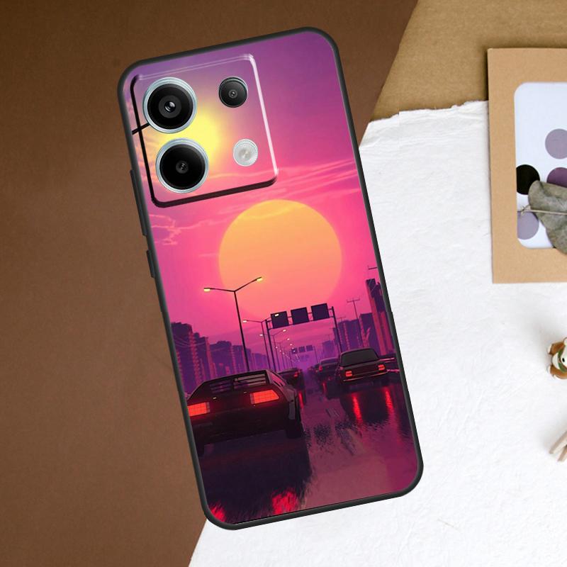 Neon Retrowave 80s Vintage Art Case For Redmi Note 13 Pro Plus 9 10 11 12 Pro 9S 10S 11S 12S Cover For Redmi 12 C 10C 13C