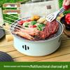 Round Charcoal Grill and Roaster for Outdoor Camping and Home Use