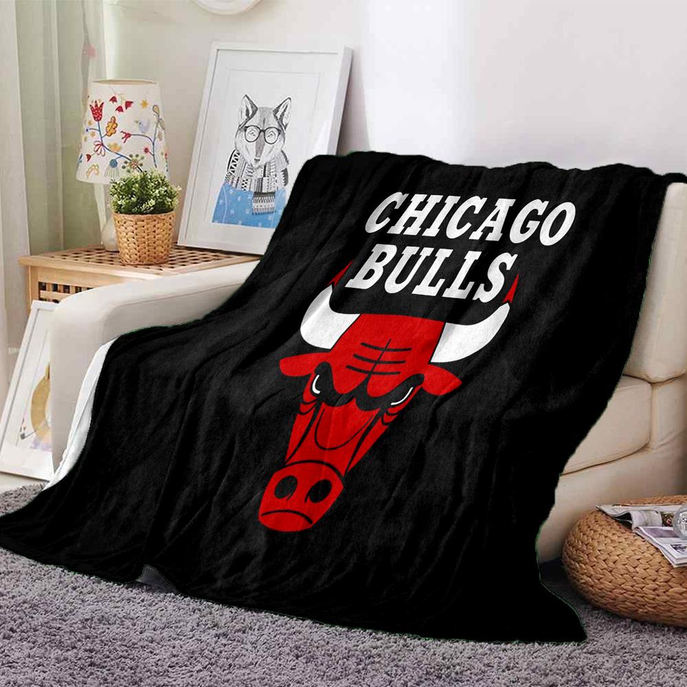 Chicago Bulls Logo Flanellen Deken, Zacht Polyester, Modern Ontwerp, Voor Alle Seizoenen voor Kamperen, Reizen, Cadeaus voor Feestdagen of Verjaardagen