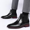 Fashion Brand Retro Men Chelsea Boots Business PU Leather Ankle Boots Men 2025 Autumn Black Brown Mens Boots
