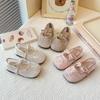 Breathable Lace Mesh Flat Shoes For Girls With Bow Spring Summer Children's Shoes Stylish Comfortable Girls Flats