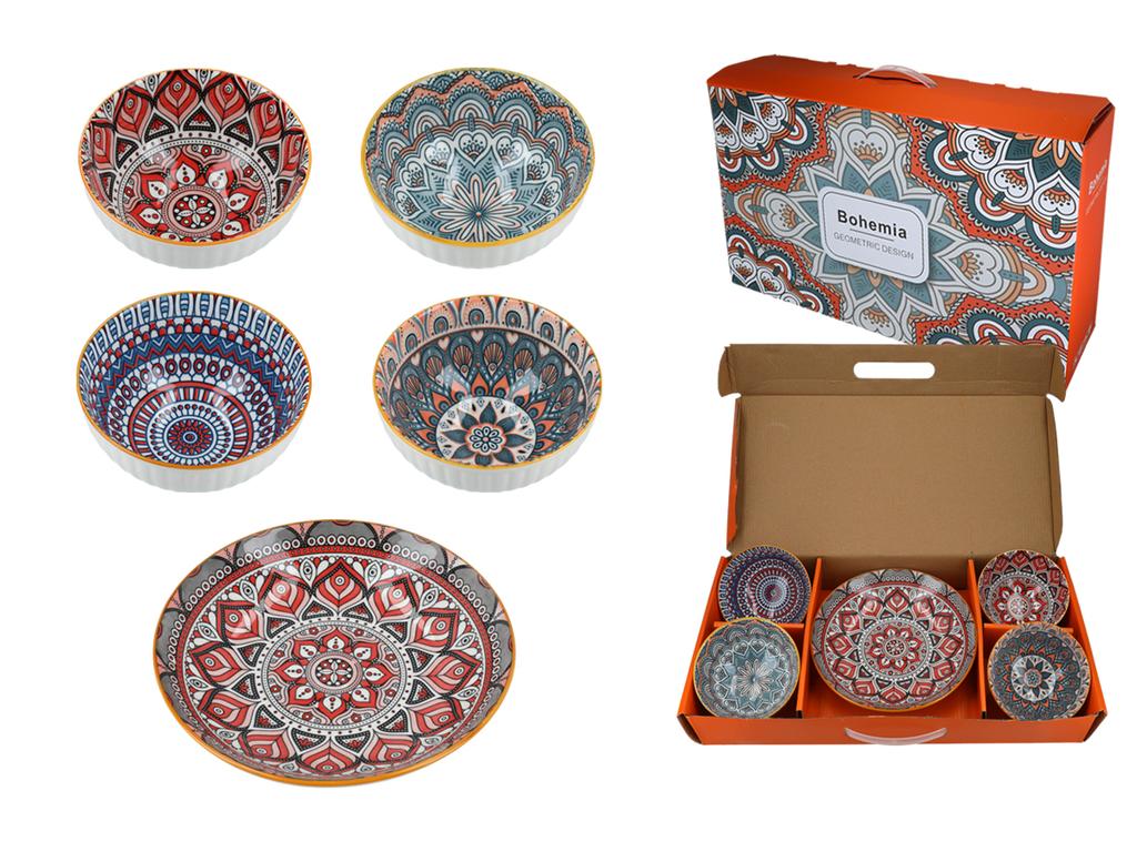 Set of 4 Bowls Plate For Ramen Rice Soup Salads Kitchen Asia