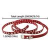 Y2K Adjustable PU Leather Waist Belt Extra Long Thin Punk Double Layer Circle Chain Gothic Retro Rivet Eyelet Knotted Belt Women
