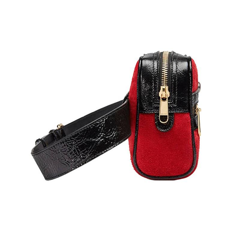 Gucci Ophidia Striped Web Patent Leather Trim Shoulder Crossbody Bag Unisex bags Red Black 517076-0KCDB-8670