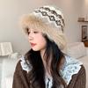 Autumn and Winter Hat Women's Plush Hat Fashion Versatile Thermal Hat Ear Protector Basin Hat
