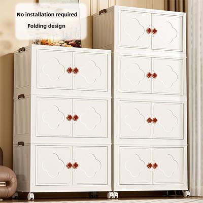 Faltbarer Aufbewahrungsschrank für Zuhause, zusammenklappbare Aufbewahrungsbox, Wohnzimmer, Spielzeugschrank, Snackschrank, Küchenschrank mit Riemenscheibe