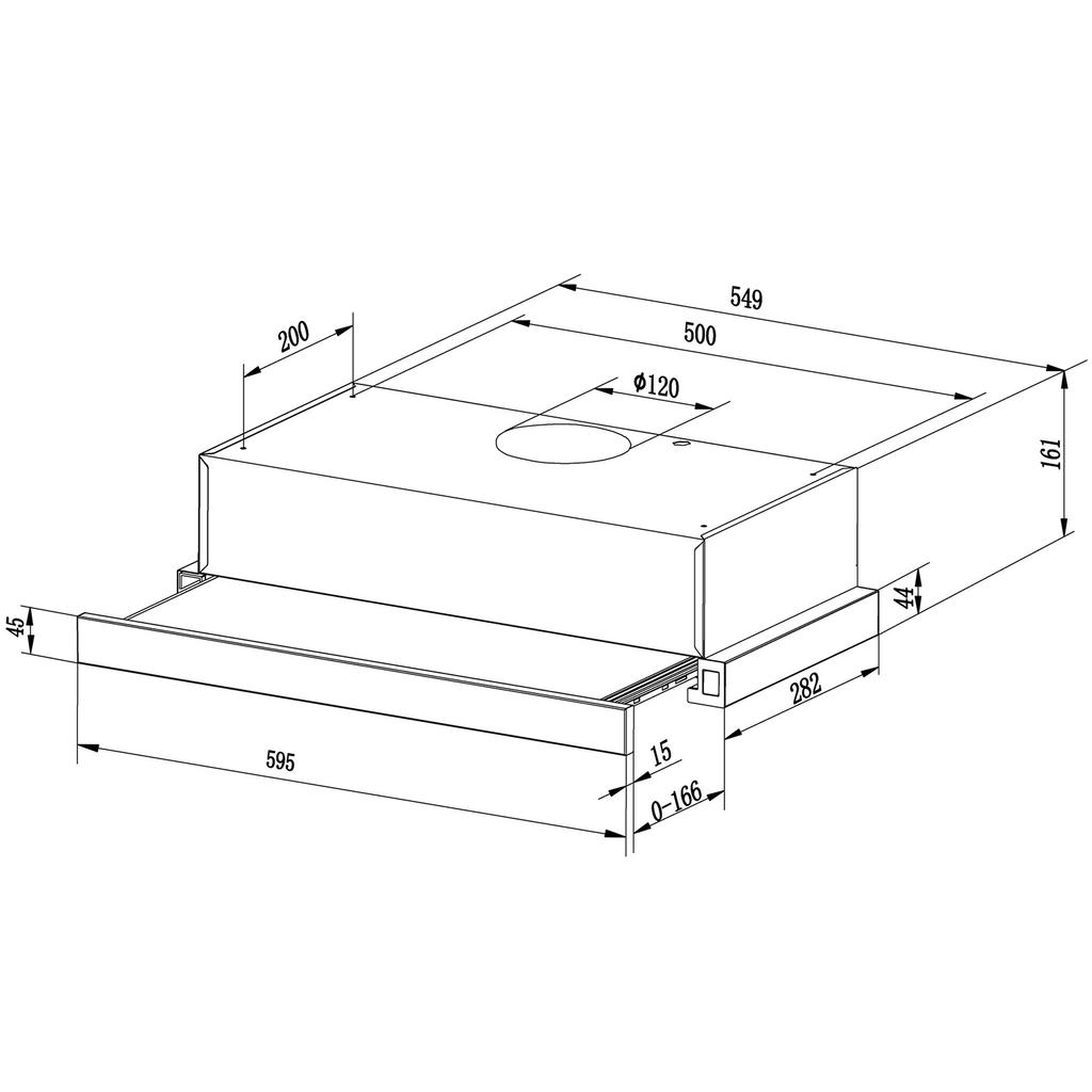 OKAP TELESKOPOWY KUCHENNY 60cm INOX