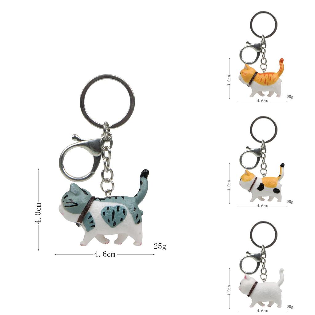 Cat Keychain Pvc Cute Animal Charm For Gift And Decoration