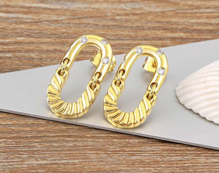 Nidin High Quality Rock Accessories Hoop Earrings Cool Hip Hop Style for Women Zircon Ear Jewelry Punk Korean Fashion Party Gift