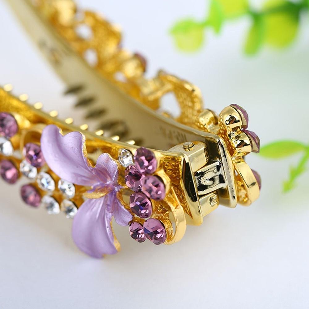 Lady Elegant Barrettes Alloy Banana Hairpin Claw Ponytail Holder Hair Clip Hair Accessories Headwear.