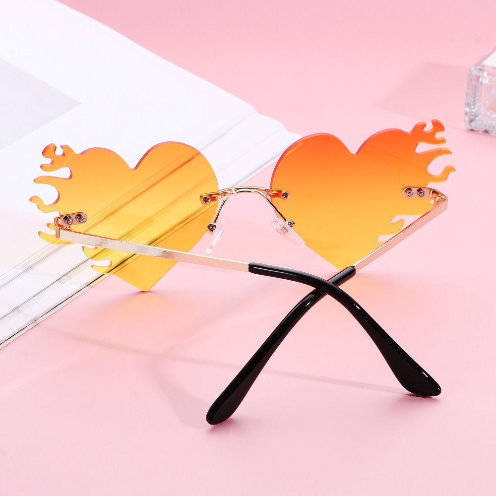 

Аксессуары для костюмов, солнцезащитные очки в форме сердца в форме сердца, очки без оправы для Хэллоуина для женщин и мужчин Orange Yellow