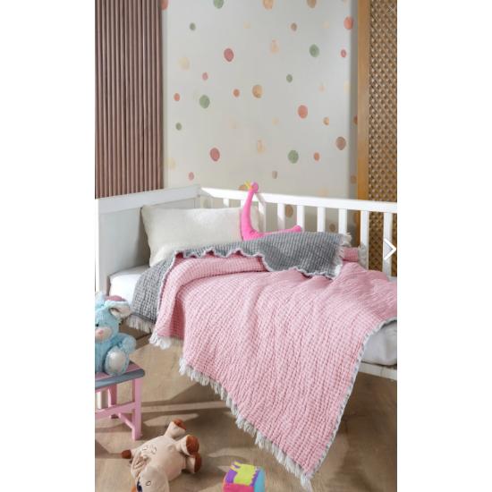 

Müslin Bebek Battaniyesi Pembe 110x110 Cm Müslin Battaniye