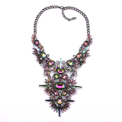 Fashion Exaggerated Necklace, Alloy Diamond-encrusted Short Necklace, Crystal Jewelry