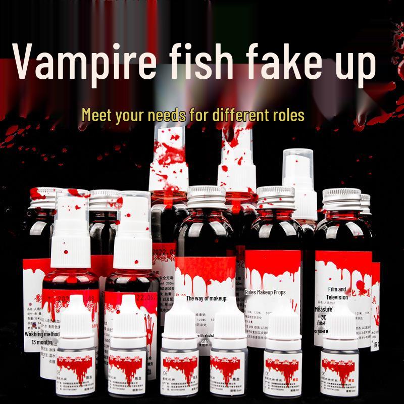 Edible Plasma Fake Blood Spray & Vomiting Blood Capsule for Halloween Makeup & Film Pranks