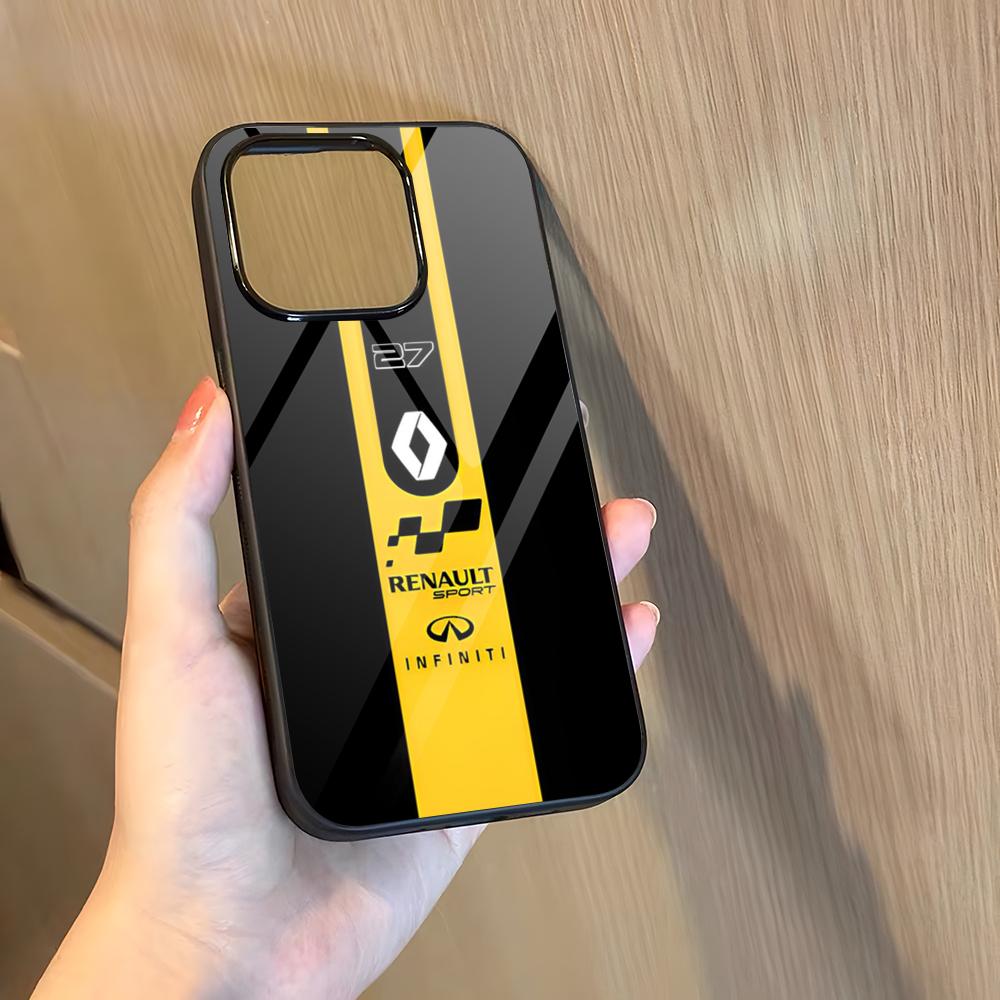 R-Renaults Logotyp Fransk Bil Telefonfodral För 17 Pro Max Iphone 16 Plus 15 Pro Max 14 12 11 13 Mini X Xs XR PC+TPU Fodral