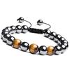 Cross-border Tiger Eye & Hematite Obsidian Beaded Men's Fashion Bracelet