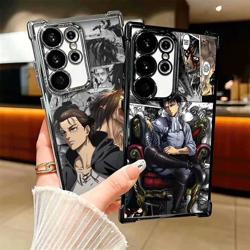 A-Attack On T-Titan Anime Soft Phone Case For Samsung Galaxy S26 Ultra S25 Edge S24 FE S23 Plus S22 S21 + S20 Plating Anti-Fall