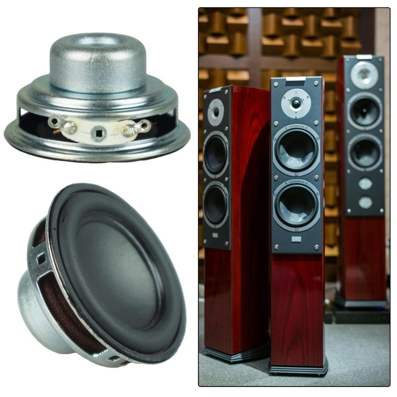 2Pcs 45mm 4Ohm 8W Portable Speakers 1.7inch 16 Cores Small Full Ranges Rubber Side Inner Magnetic Speakers Replacement