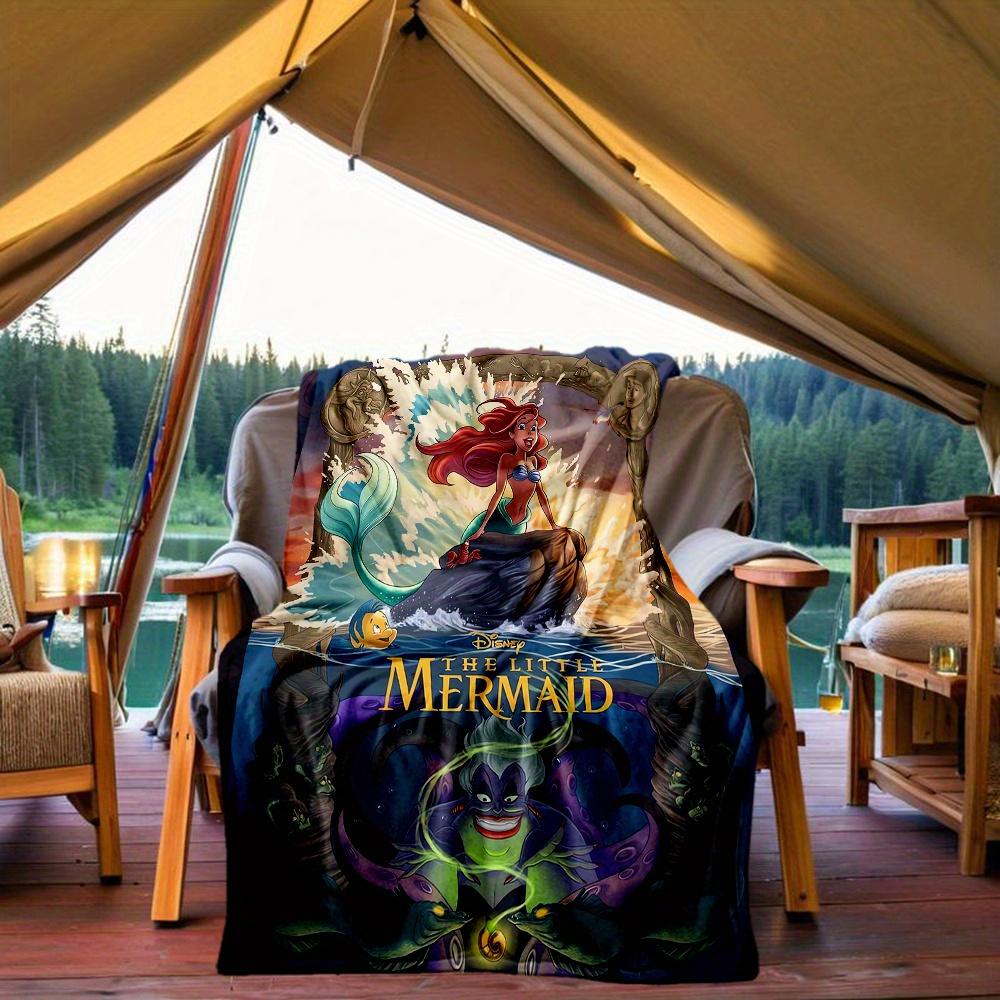 1pc, The Little Mermaid Ariel & Ursula Blanket Soft Throw for Outdoor, Gift Idea, All Seasons Use, Cozy Bed Cover, Living Room