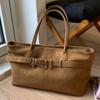 New Large Capacity Underarm Women's Bag, Fashionable Belt Buckle, Retro Shoulder Bag, Stylish Commuting Niche Handbag