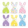 24PCS Multicolor Easter Gift Boxes Cartoon Bunny Paper Rabbit Ear Candy Basket Colorful Dots Silk Bowknot Packing Box