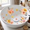 Floral Design Bathroom Stickers Self-Adhesive Washbasin Sticker Ceramic Tile Stickers  Home