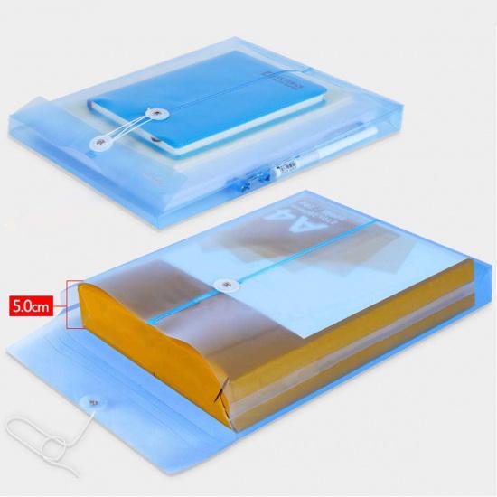 LaOficina Poly Clear Envelopes with Button String Snap Closure 1 Inch Gusset Top Opening Letter Size 5 Per Pack Assorted Color