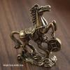 Brass Horse Small Ornament: Pure Copper Tea Pet for Desktop, Symbolizing Fortune, Success, and Zodiac Horse Arrival.