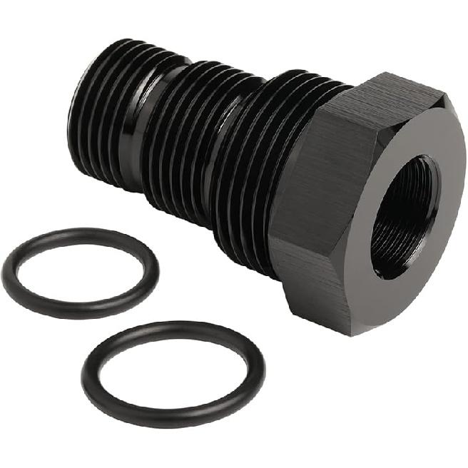 1/2-28 Female To 3/4-16 13/16-16 3/4 NPT Male Hose Adapter Reducer Fitting Connector Aluminum Black
