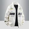 Womens Faux Leather Biker Jacket With Stand Collar Loose Fit Streetwear Outerwear