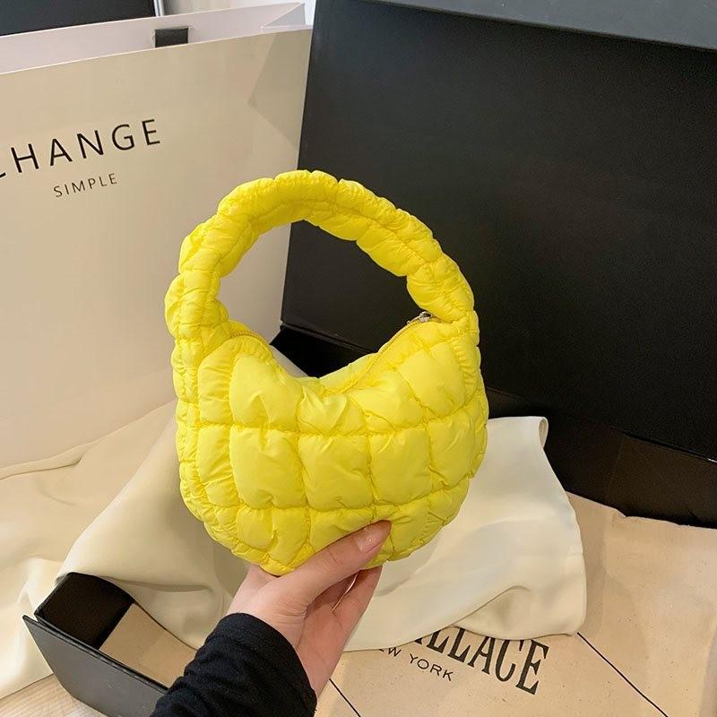 

Chic Mini Cloud Tote Bag For Autumn And Winter In Stylish Colors And Soft Fabric жовтий