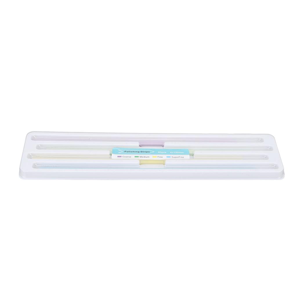 60PCS Dental Polishing Strips for Tooth Polishing 4 Colors Wear Resistant Plastic Dental Sandpaper Portable Dental File