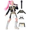 Costum Cosplay Fete Demon Hunter Cosplay Jachetă Copii Top Pantaloni cu Microfon Zoe Mila Rumi Potrivit pentru Școala Culturală și Orice Evenimente Foto [Mprocen]