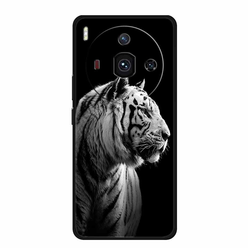 For Iphon 14 Luxury Phone Case Apple Iphone14 Pro Pro Max Plus Black TPU Soft Cover Silicone Shield Animal Lions Tiger Bunper