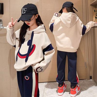 Mädchen 5-16Y Herbst Winter Frühling 2 stücke Casual Baumwolle Hoodie + hosen Sport Anzüge Teenager Kinder Koreanischen Stil Outfits kinder Kleidung Sets