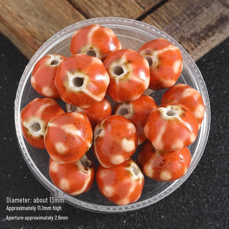 Retro Colored Irregular Ceramic Rhombus Beads for Bracelets