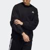 Adidas Solid Color Crew Neck Logo Print Long Sleeve Sweatshirt Unisex Tops Black H37067