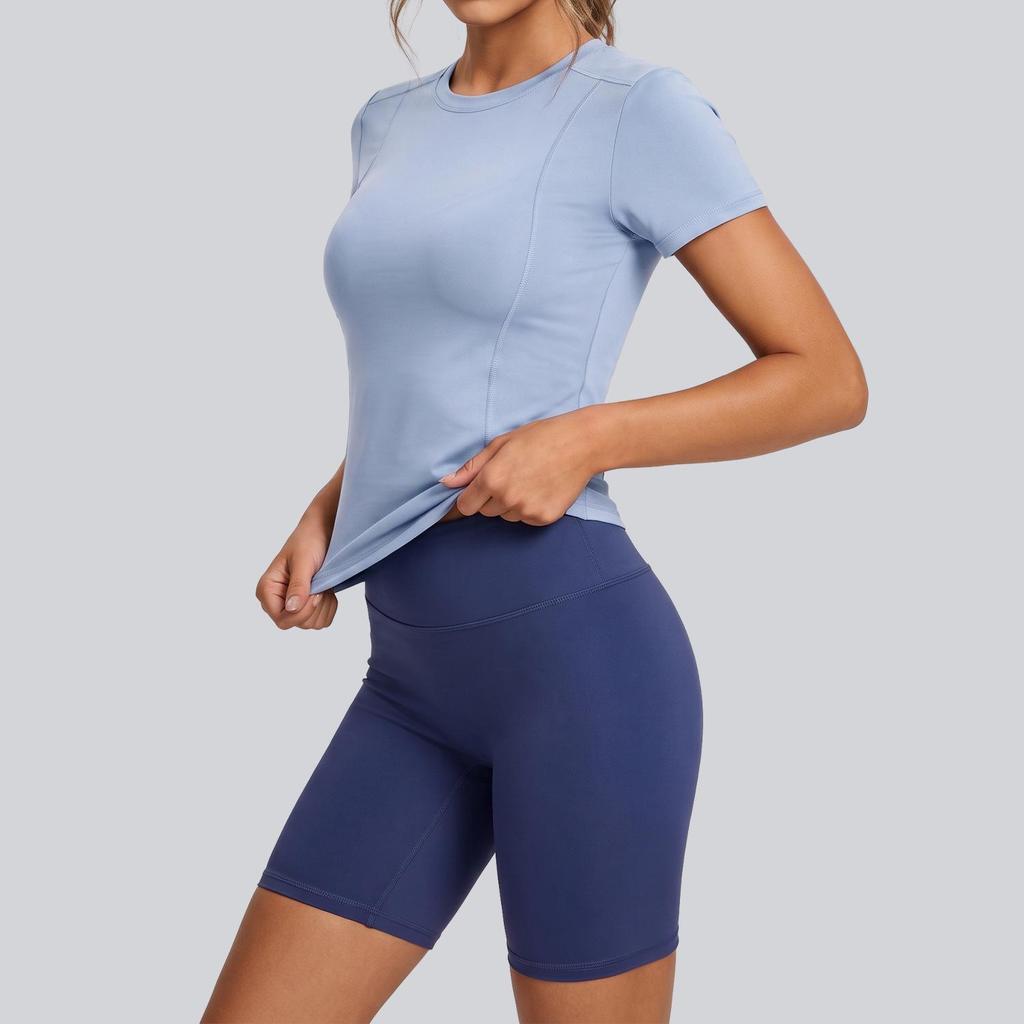 Juyitang Women's Quick-Dry Breathable Yoga Tops - Summer Short-Sleeve Fitness Sportswear
