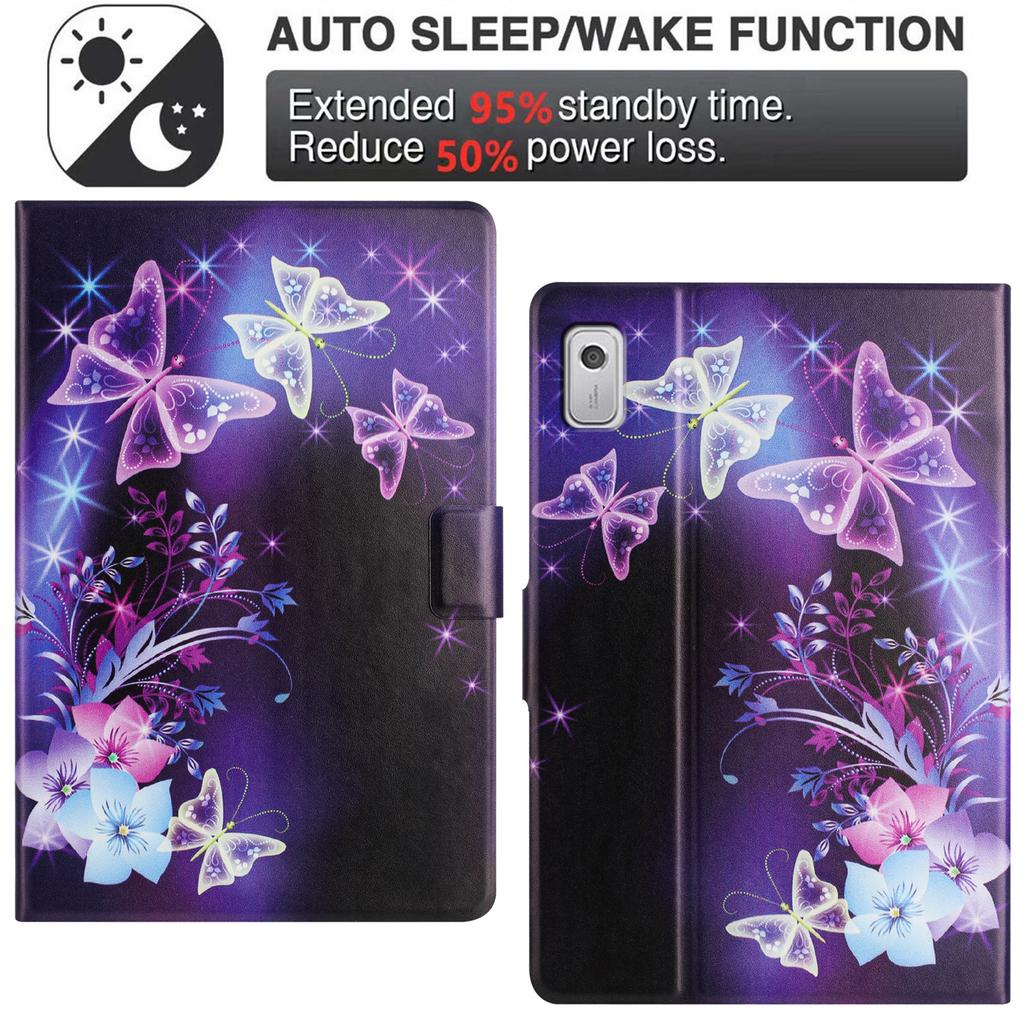 Für Lenovo Tab M9 TB-310FU Hülle Muster Bedruckter Ständer Leder Tablet-Hülle mit Kartenfächern