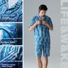 HA [ight uxury Vacation] Pajamas for And, Cuban Coar, Anti-Static, Comfortabe, Coo-Feeing Short-Seeve Shorts oungewear Set