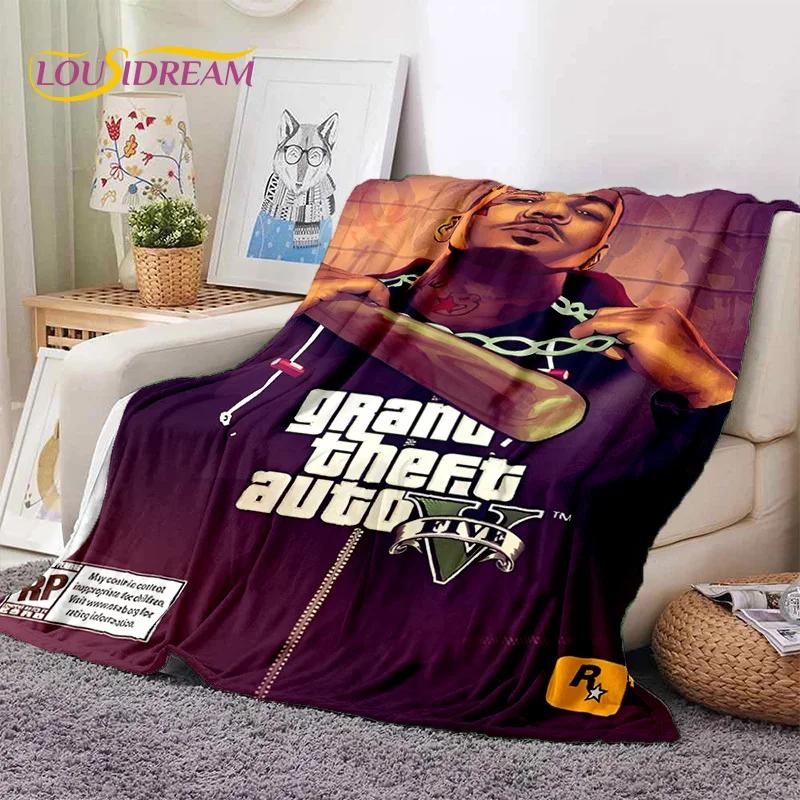 GTA Game Grand Theft Auto Gamer Soft Blankets,Keep Warm Throw Blanket Comfortable Blanket for Picnic Beds Sofa Home Bedroom Gift