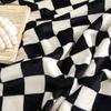 Flannel Blanket For Bedroom Soft Air Conditioning Blanket Checkerboard Elements Sofa Blanket Portable Nap Shawl Towel