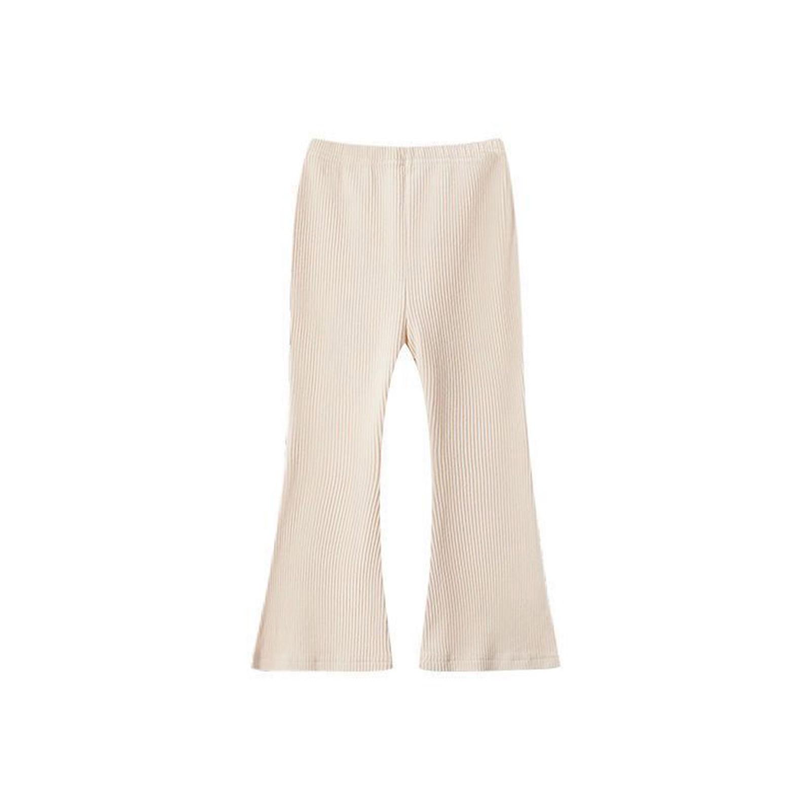 

Леггинсы-клеш для девочек, хлопковые брюки-клеш для девочек, брюки-клеш с высокой талией, облегающие леггинсы для йоги для детей 90 белый