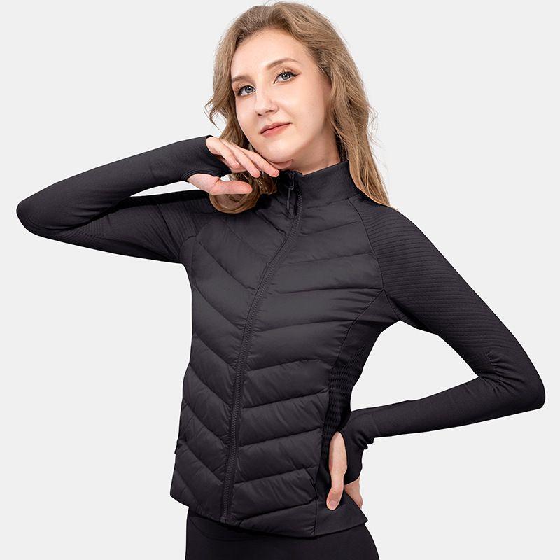2025 Winter Outdoors Yoga Thin Lightweight Short Type Sports Down Jacket Female Goose Down Silm Outwear Running Tops Heattech