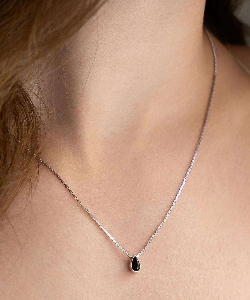 Tatiana (Silver 925) Mini Waterdrop Pendant Necklace Nz2516 Onyx