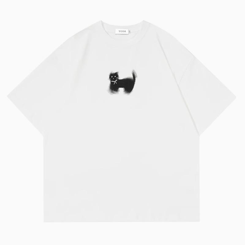 Mens TShirt Y2k Streetwear Cotton Summer Short Sleeve Dachshund Graphicl Oversized Cat Tops Harajuku Korean Popular Clothes