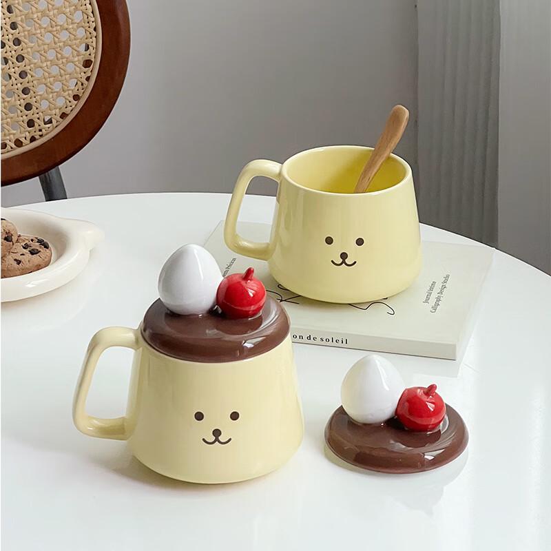 Cute Hand-Painted Ceramic Pudding Mug