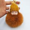 Imitation Rex Rabbit Fur Sleeping Doll Keychain - Cute Sleeping Baby Bag Pendant Gift