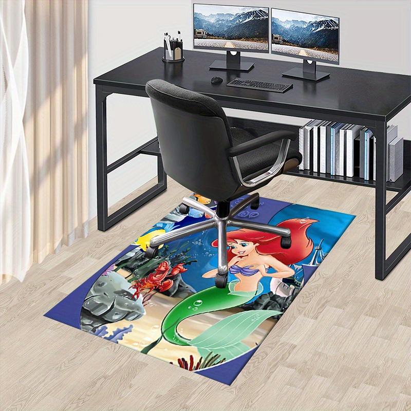 Office Rug Mermaid, Underwater theme 3D Printed Anti-Slip Rug-Machine Washable for Living Room