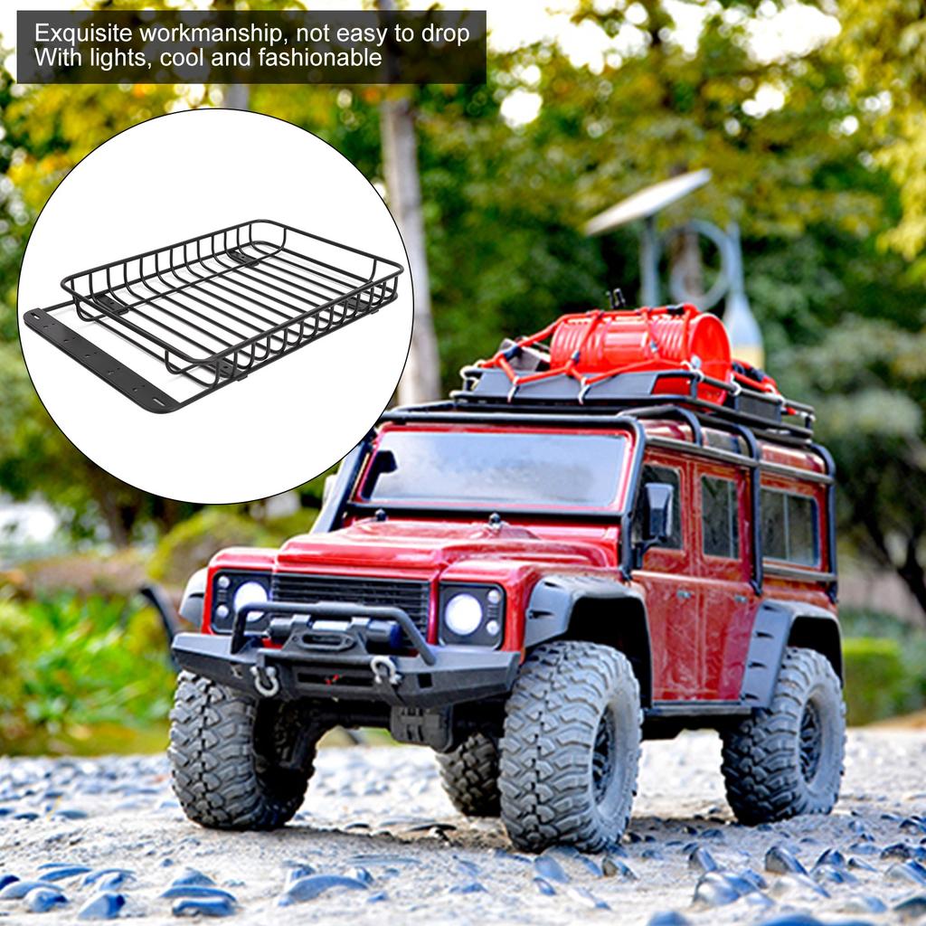 Roof Rack Metal Luggage Carrier Lightweight RC Car Parts for Traxxas TRX‑4 /Axial SCX10 90046
